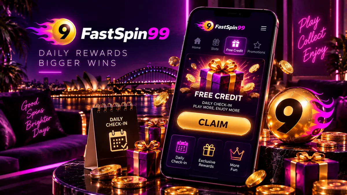 FastSpin99 free credit tab and promo offers displayed on a smartphone screen