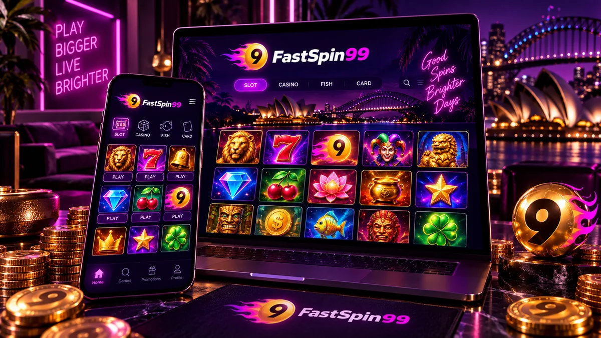 FastSpin99 pokies lobby displayed on a mobile phone screen