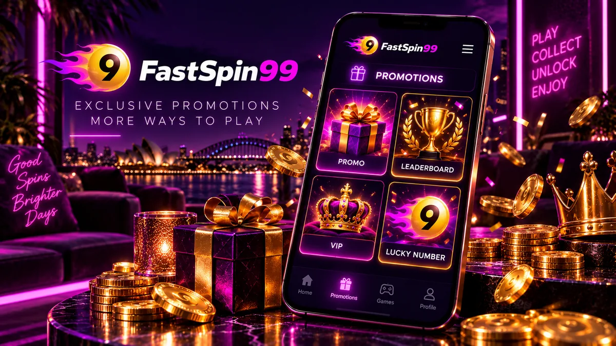 Promo section of the FastSpin99 site with prize gifts and a player leaderboard
